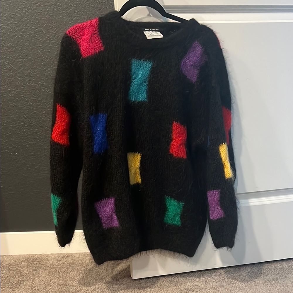 Vintage Charlotte Castle Multicolor Geometric Mohair Sweater